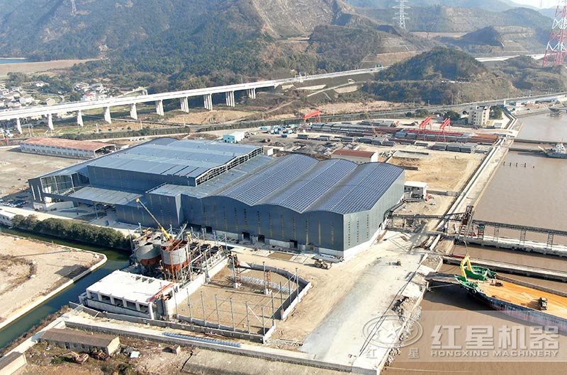 浙江舟山大型砂石加工厂在建项目现场